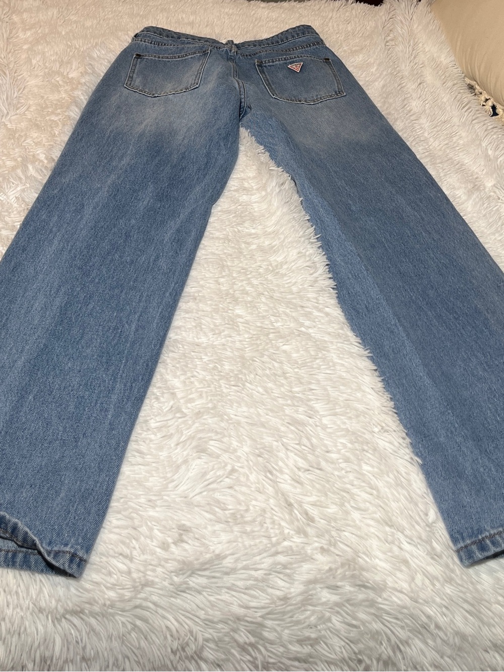 GUESS Los Angeles Wide Leg Distressed Jeans Light Wash 29x32 - Picture 9 of 9